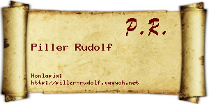Piller Rudolf névjegykártya